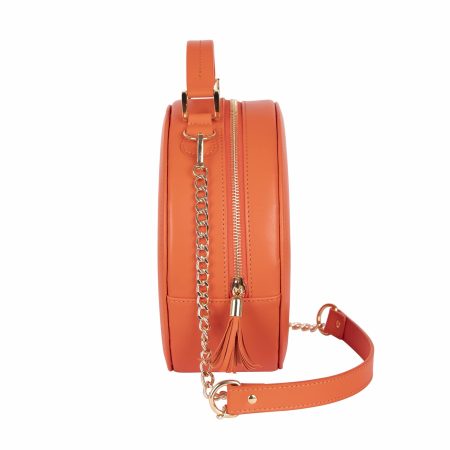 Perfil de Violet bolso de cuero para mujer en color naranja