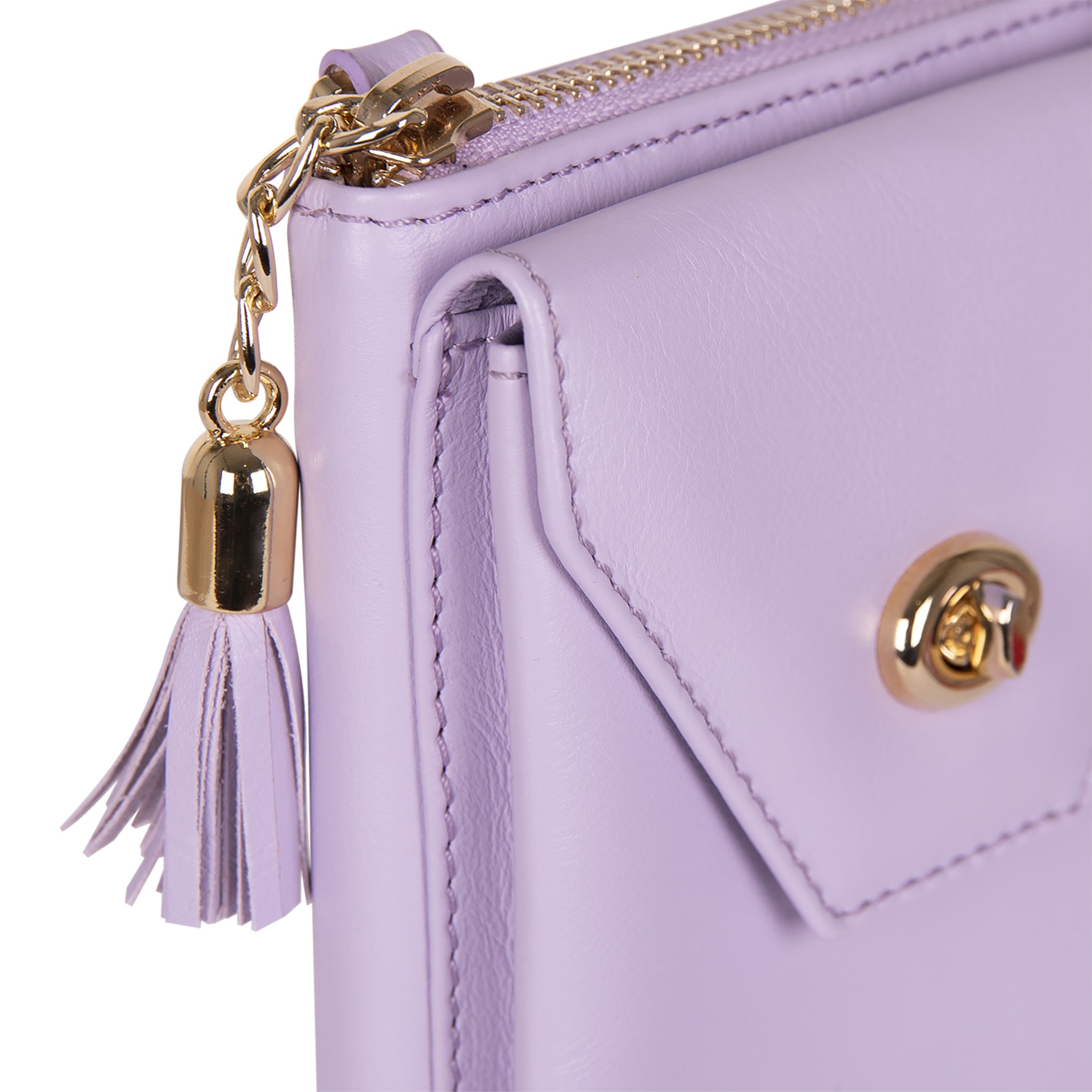 detalles Lily bolso de cuero para mujer y smartphone en color lila