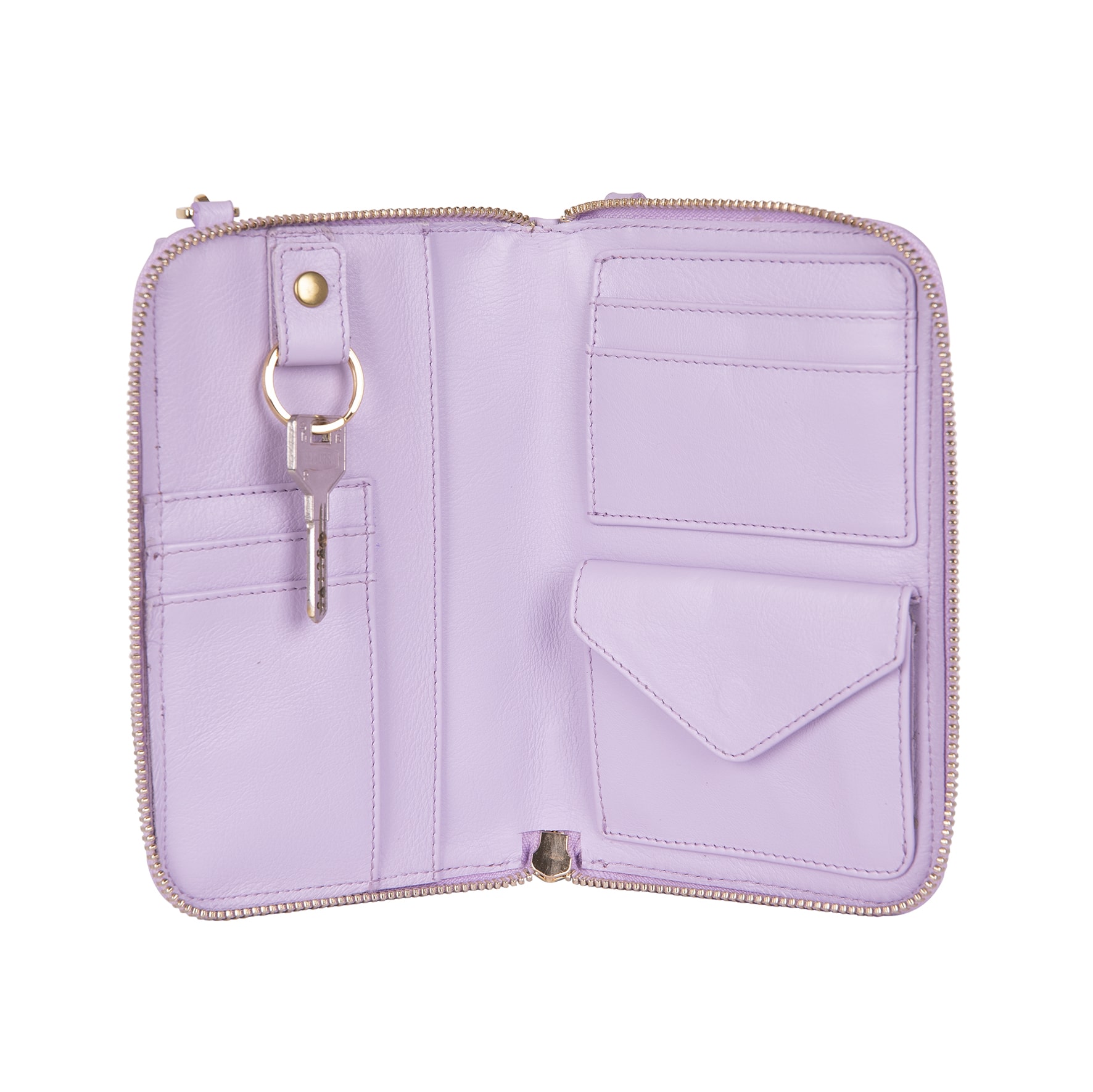 interior Lily bolso de cuero para mujer y smartphone en color lila