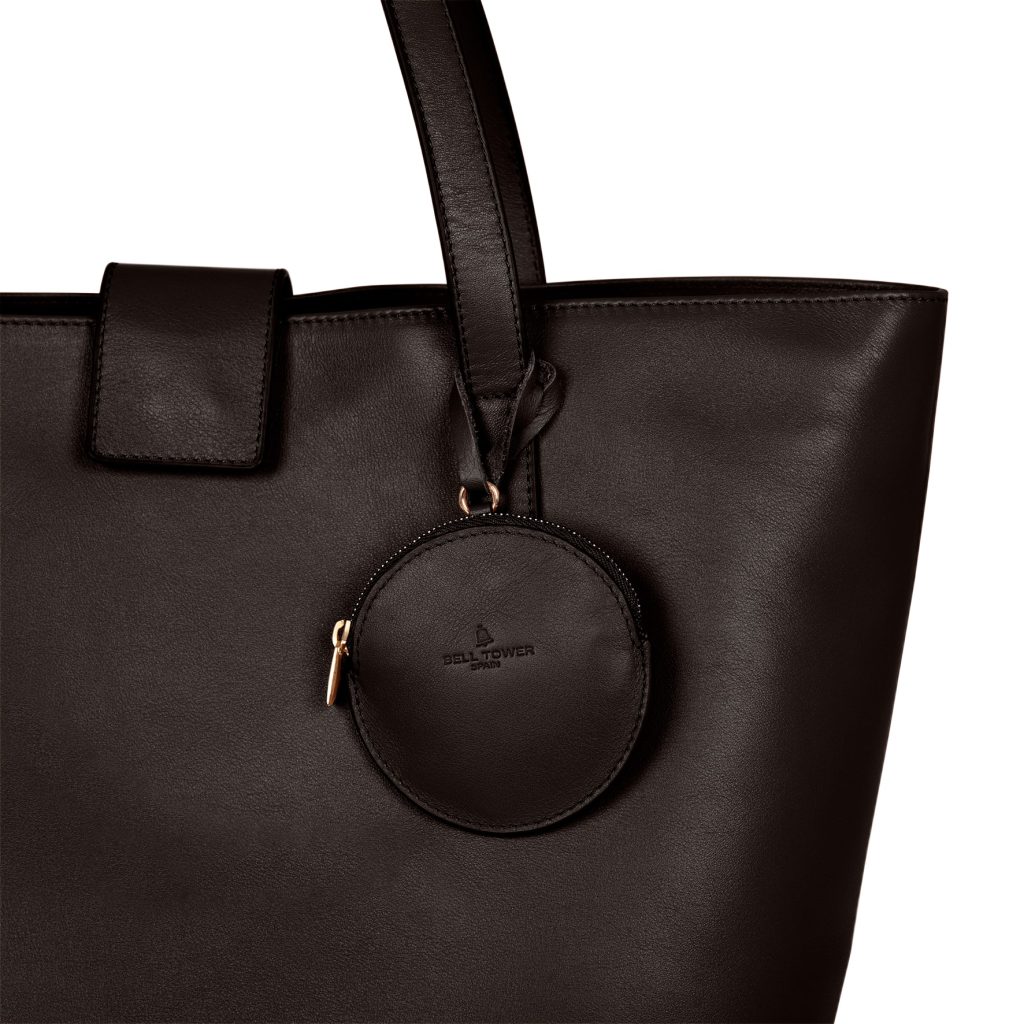 Detalles Rose bolso de piel para mujer en color negro, Bag for women
