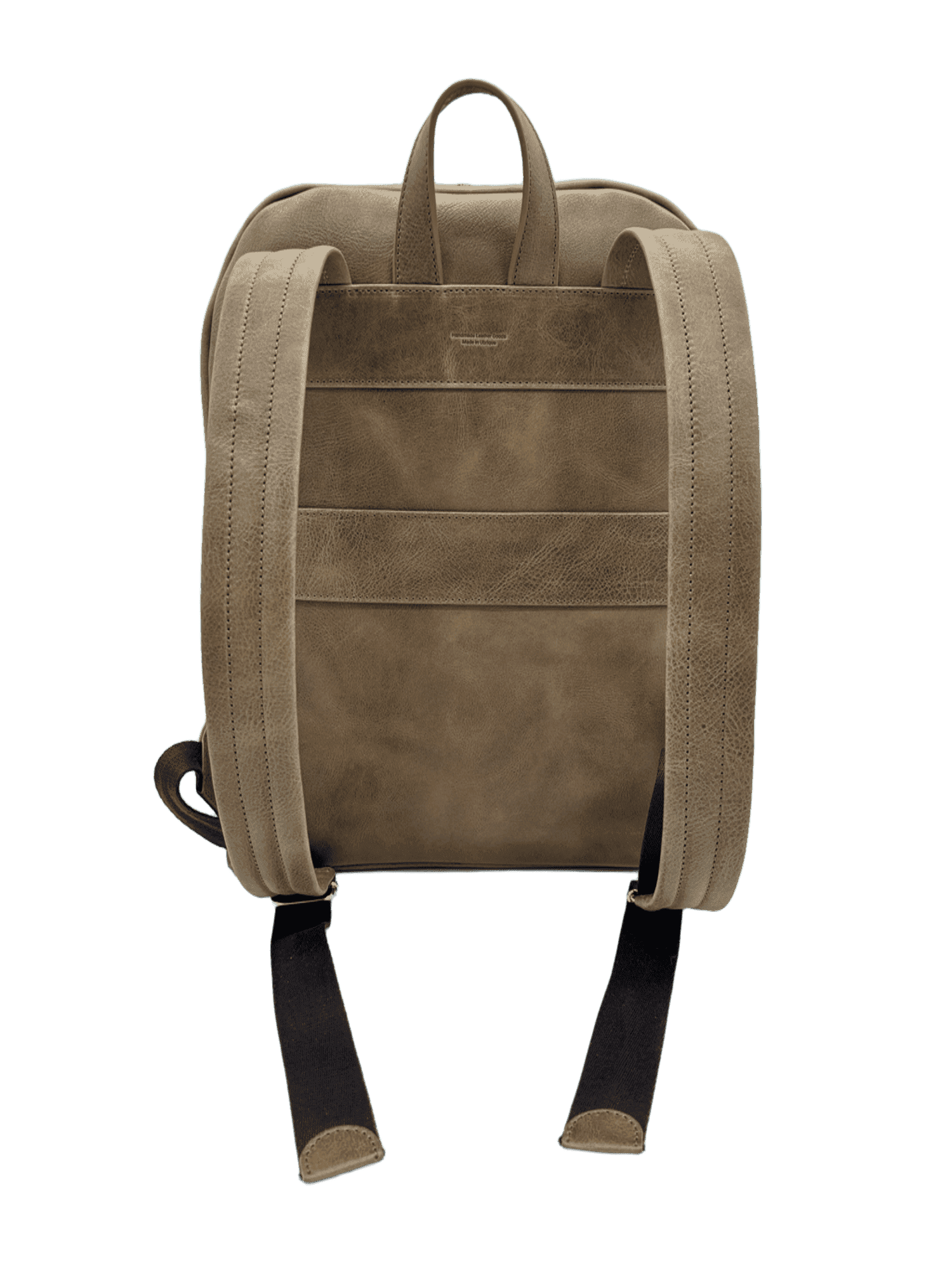 Men's leather backpack back view