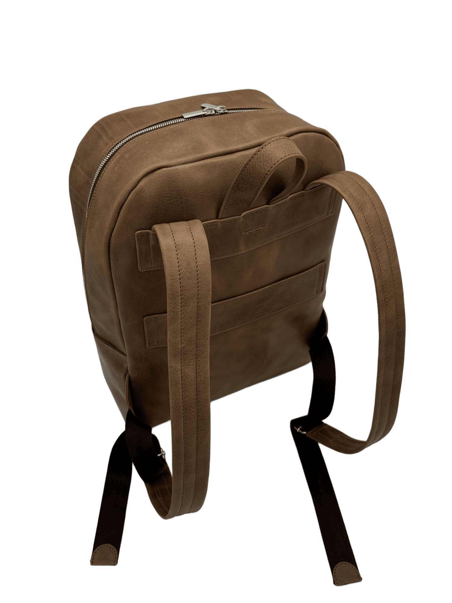 Men's leather backpack back straps